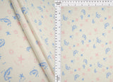 1 Yard Ocean Theme Cotton Feel Rib Knit Fabri 58/59 Inch Wide 2x2 Stretch Rib for Kidswear & DIY Sewing