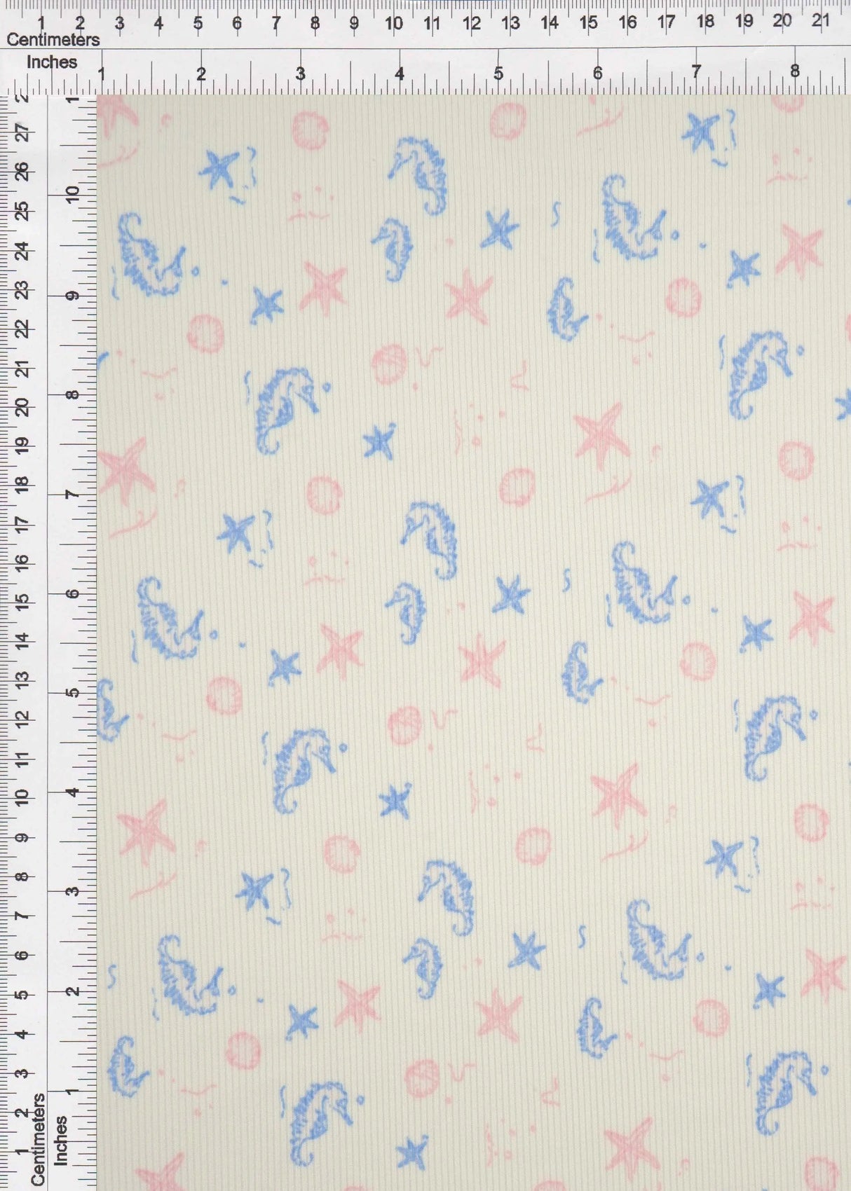 1 Yard Ocean Theme Cotton Feel Rib Knit Fabri 58/59 Inch Wide 2x2 Stretch Rib for Kidswear & DIY Sewing