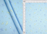 1 Yard Cotton Feel 2x2 Rib Knit Fabric Under the Sea Print, 230 GSM, 58/59? Wide Polyester Spandex Blend