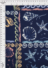 1 Yard DTY Brushed Under the Sea Print Fabric 170 GSM Polyester Spandex Blend 58/60" Width