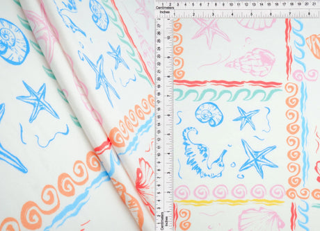 58/60" Width Under the Sea Brushed DTY Print Fabric 96 Percent Polyester 4 Percent Spandex Soft Stretch Knit