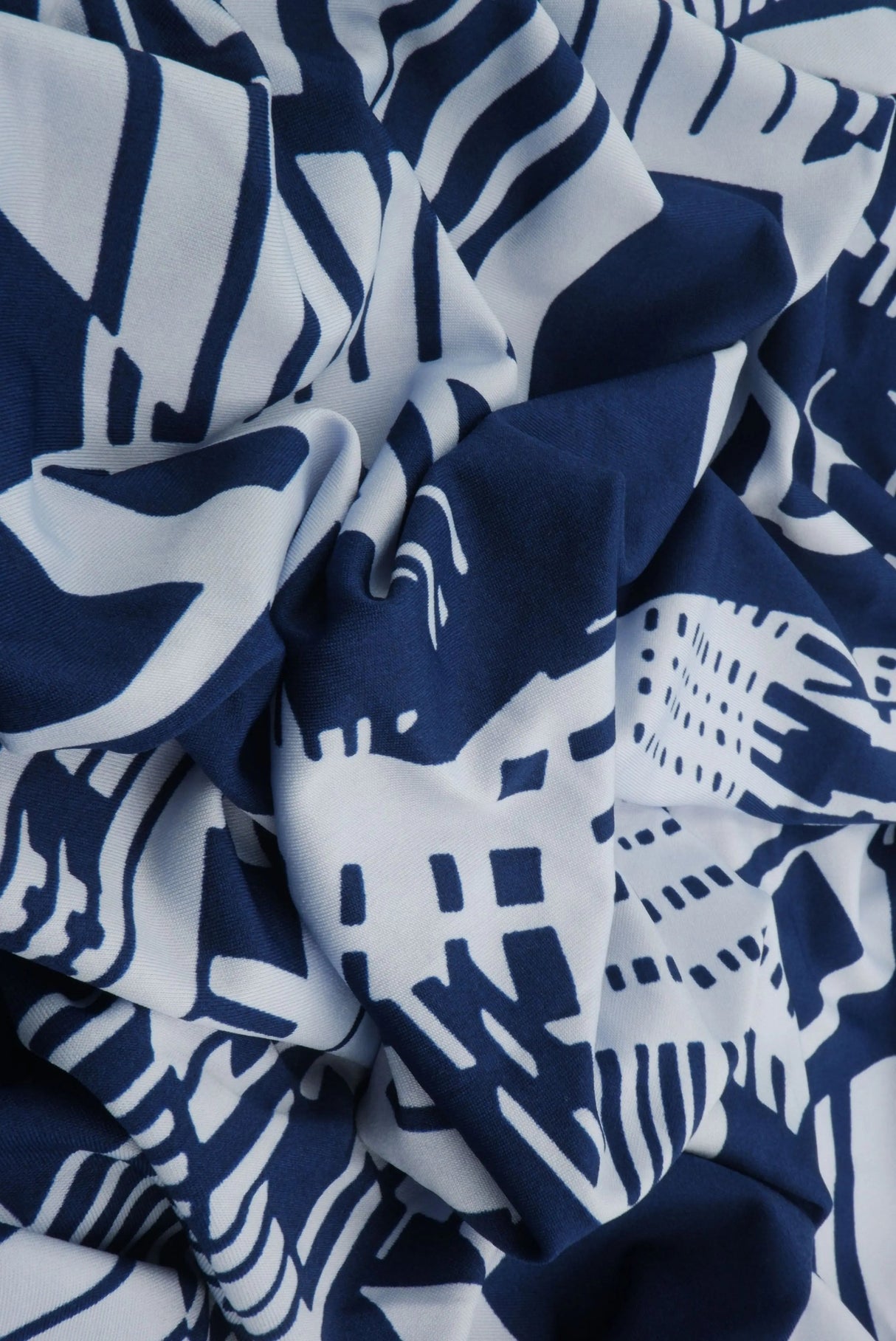 1 Yard Geometric DTY Knit Stretch Fabric 58/60 Inch Wide Lightweight Material for Apparel & DIY Projects