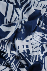 1 Yard Geometric DTY Knit Stretch Fabric 58/60 Inch Wide Lightweight Material for Apparel & DIY Projects