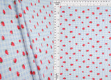 1 Yard 4x2 Yummy Rib Strawberry Print Fabric 170 GSM Polyester Spandex 58/60" Width