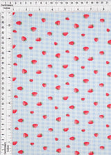 1 Yard 4x2 Yummy Rib Strawberry Print Fabric 170 GSM Polyester Spandex 58/60" Width