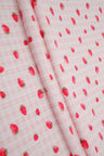 Soft Stretchy 4x2 Yummy Rib Fabric with Strawberry Print 58/60" Wide Polyester Spandex Blend