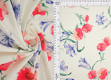 1 Yard Digital Floral DTY Knit Fabric 190 GSM, 58/60'' Wide Polyester Spandex Blend