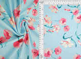 1 Yard Digital Floral DTY Stretch Knit Fabric 58/60 Inch Wide Smooth Lightweight Print for Dresses & Crafts