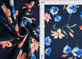 1 Yard Digital Floral DTY Stretch Knit Fabric 58/60 Inch Wide Smooth Lightweight Print for Dresses & Crafts