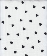 1 Yard 4x2 Yummy Rib Heart Print Fabric 170 GSM Polyester Spandex Blend 58/60" Width