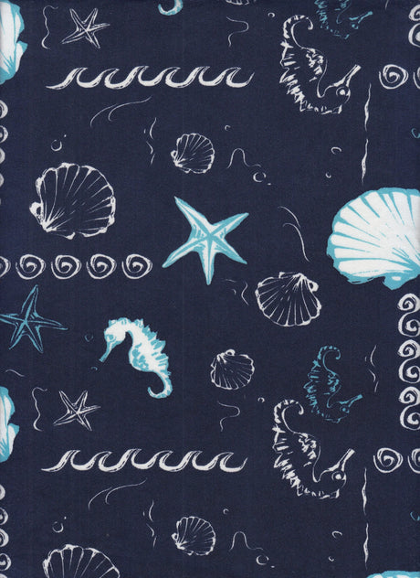 1 Yard Under The Sea DTY Print Fabric 180 GSM Polyester Spandex Blend 58/60" Width