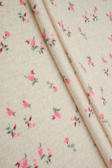 1 Yard 93% Polyester 7% Spandex Cotton-Style Pointelle Ditsy Floral Digital Print Fabric 58/60" Width