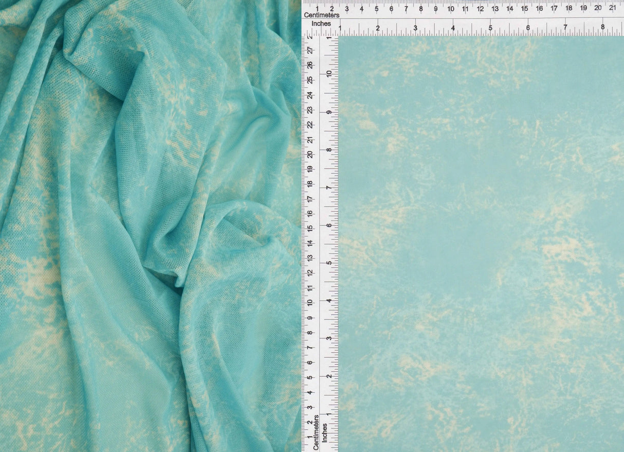 1 Yard Digital Wash Look Mesh Knit Fabric, 56/58? Wide Polyester Spandex Blend