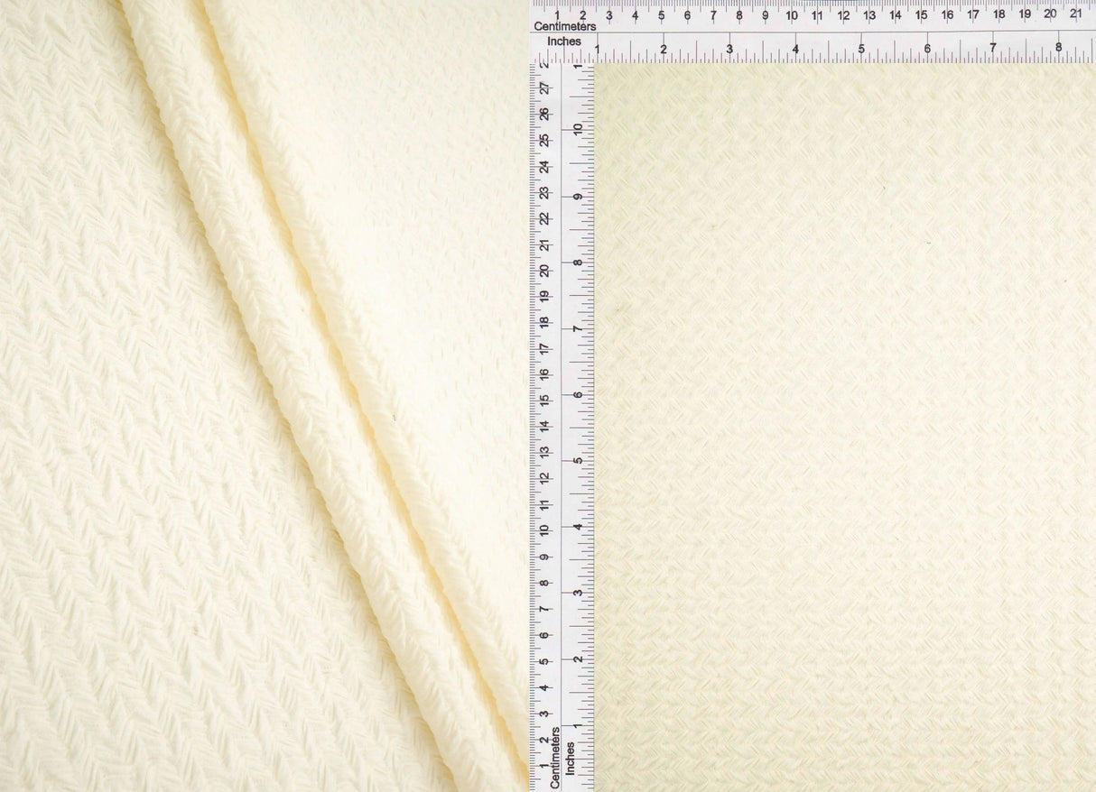 1 Yard Herringbone Texture Jacquard Solid Fabric 220 GSM Polyester Spandex Blend 58/60" Width