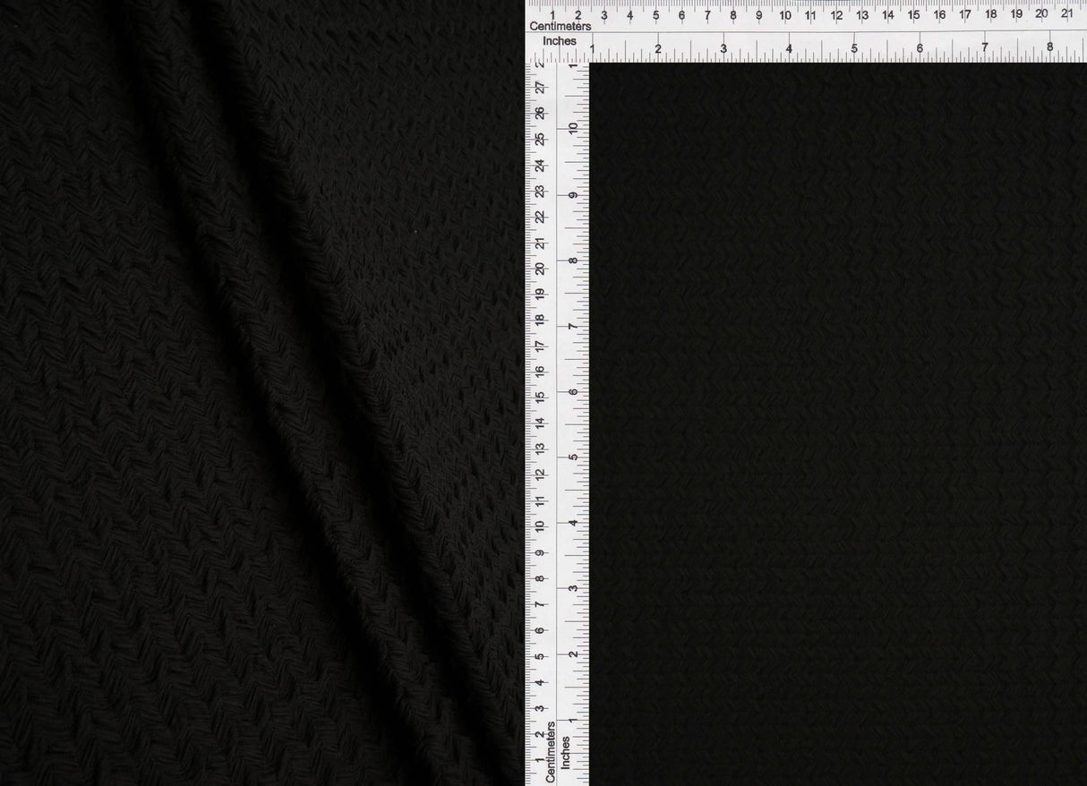 1 Yard Herringbone Texture Jacquard Solid Fabric 220 GSM Polyester Spandex Blend 58/60" Width