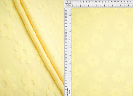 1 Yard Floral Daisy Jacquard Towel Knit Fabric 58/60 Inch Wide Plush Heavyweight Textile for Towels & Home Accessories