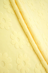 1 Yard Floral Daisy Jacquard Towel Knit Fabric 58/60 Inch Wide Plush Heavyweight Textile for Towels & Home Accessories
