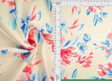 1 Yard DTY Floral Digital Print Fabric 180 GSM Polyester Spandex Blend 58/60" Width