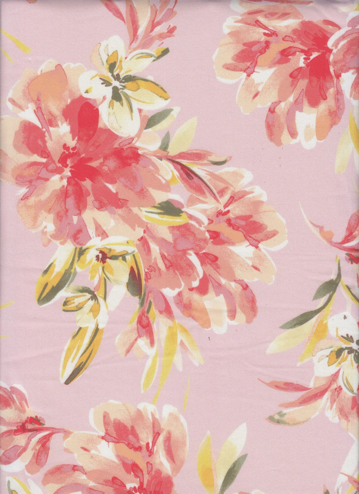 1 Yard DTY Floral Digital Print Fabric 180 GSM Polyester Spandex Blend 58/60" Width