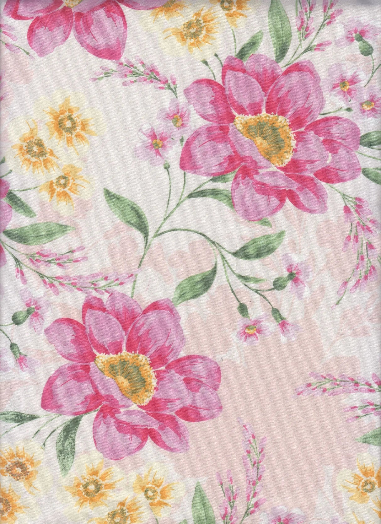 1 Yard Soft DTY Digital Floral Print Fabric Stretchy 58/60 Inch Wide Textile for Sewing Projects