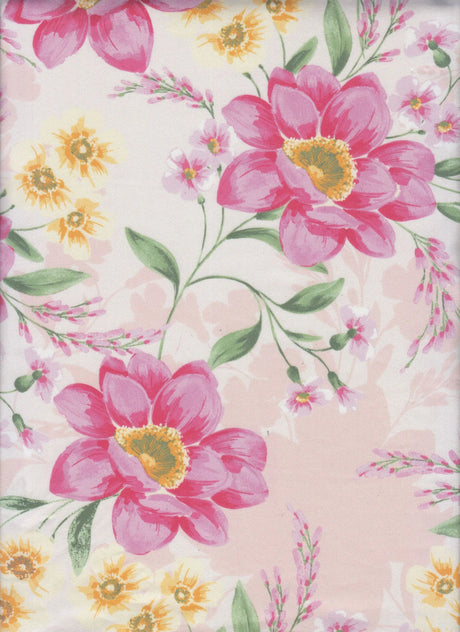 1 Yard Soft DTY Digital Floral Print Fabric Stretchy 58/60 Inch Wide Textile for Sewing Projects