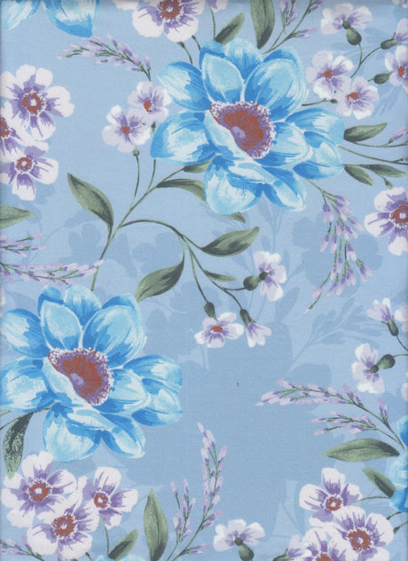 1 Yard DTY Floral Digital Print Fabric 180 GSM Polyester Spandex Knit 58/60" Width