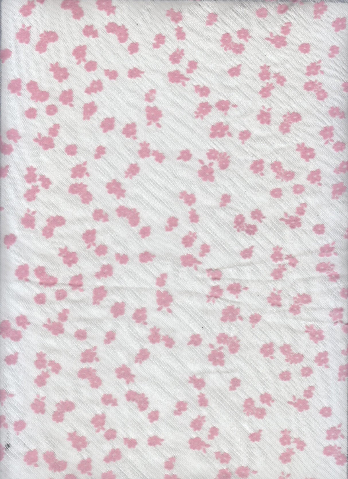 1 Yard Floral Flocking Mesh Fabric, 56/57? Wide Polyester Spandex Blend