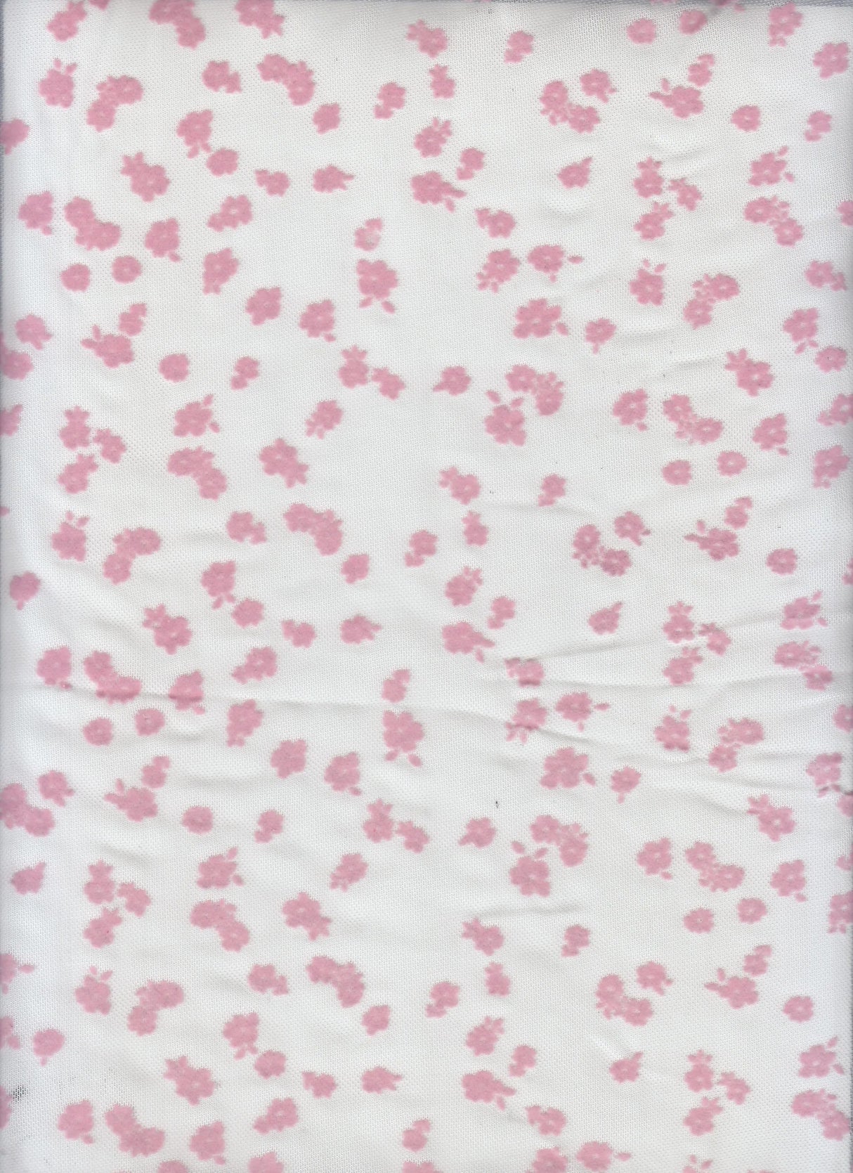 1 Yard Floral Flocking Mesh Fabric, 56/57'' Wide Polyester Spandex Blend