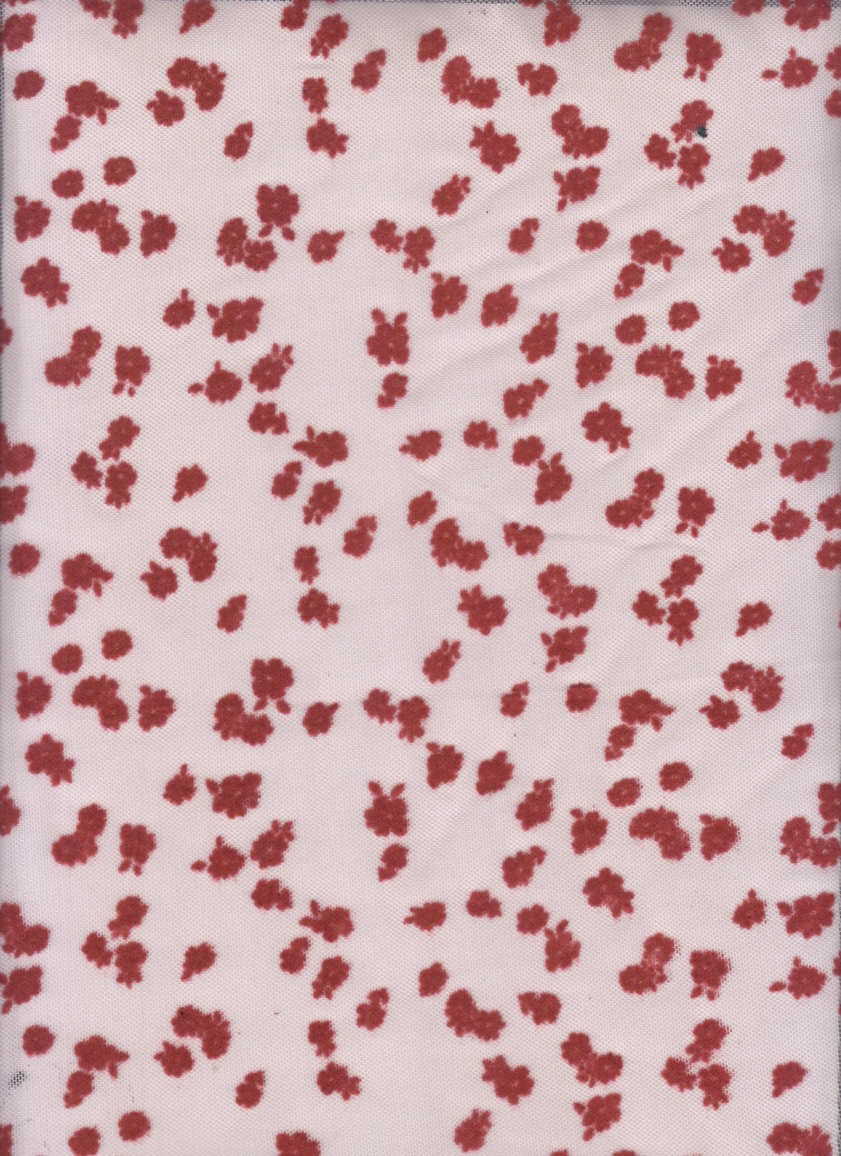 1 Yard Floral Flocking Mesh Fabric, 56/57? Wide Polyester Spandex Blend