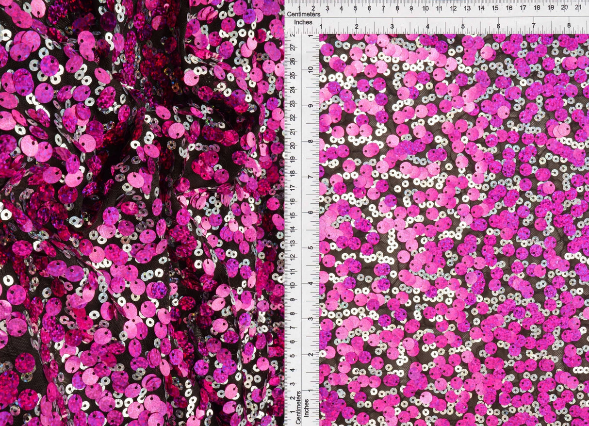 1 Yard Assorted Mesh Sequins Fabric, 58/60? Wide Nylon Spandex Blend