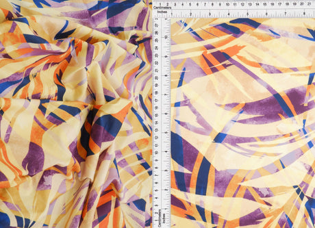 58/60" Width DTY Tropical Leaf Digital Print Fabric 96 Percent Poly 4 Percent Spandex Soft Stretch Material