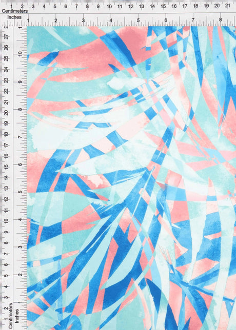 1 Yard DTY Tropical Leaf Digital Print Fabric 190 GSM Polyester Spandex Knit 58/60" Width