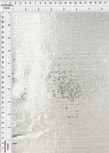1 Yard Silver Mesh Sequins Embroidery Fabric, Polyester Spandex Blend