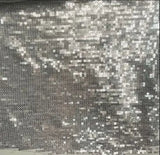 1 Yard Silver Mesh Sequins Embroidery Fabric, Polyester Spandex Blend