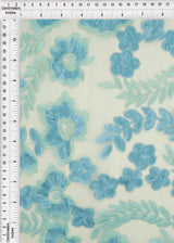 1 Yard Mesh Sequins Embroidery Fabric, Polyester Spandex Blend