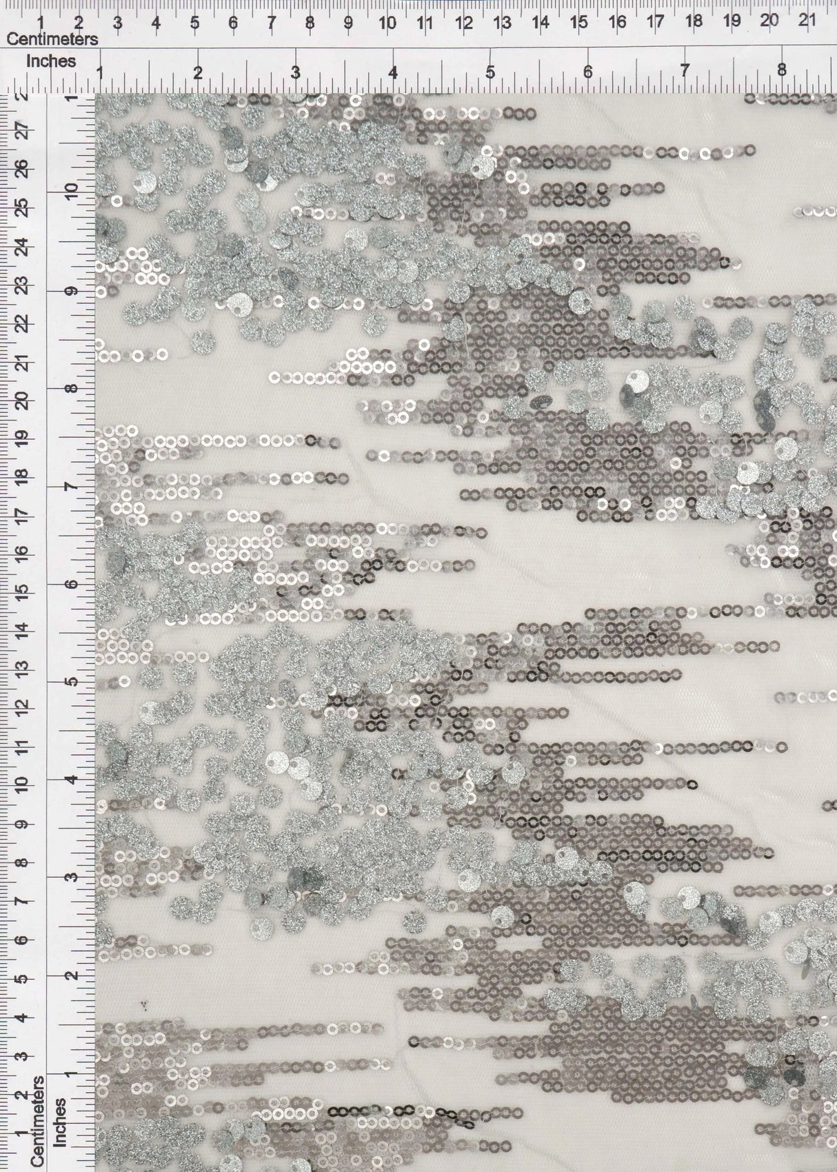 1 Yard Mesh Sequins Embroidery Fabric, Polyester Spandex Blend