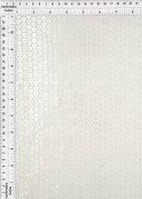 1 Yard White Mesh Sequins Embroidery Fabric, Polyester Spandex Blend