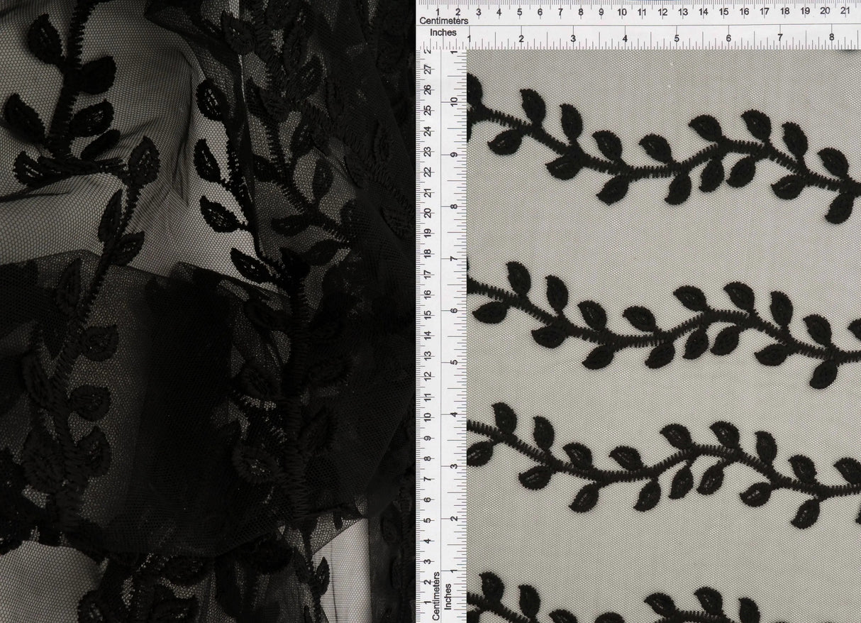 1 Yard Mesh Sequins Embroidery Fabric, Polyester Spandex Blend