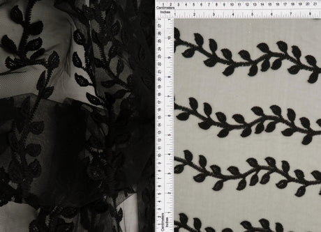 1 Yard Mesh Sequins Embroidery Fabric, Polyester Spandex Blend