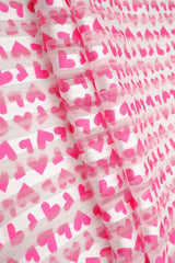 1 Yard Fuchsia Mesh Sequins Embroidery Fabric, Polyester Spandex Blend