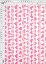 1 Yard Fuchsia Mesh Sequins Embroidery Fabric, Polyester Spandex Blend