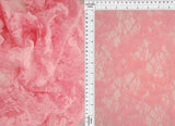 1 Yard Pink Mesh Sequins Embroidery Fabric, Polyester Spandex Blend
