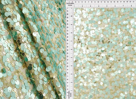 1 Yard Assorted Mesh Sequins Fabric, 58/60'' Wide Nylon Spandex Blend