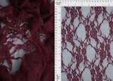 Floral Lace Fabric 92% Nylon 8% Spandex Soft Stretch Lightweight 58/60 Inches Wide