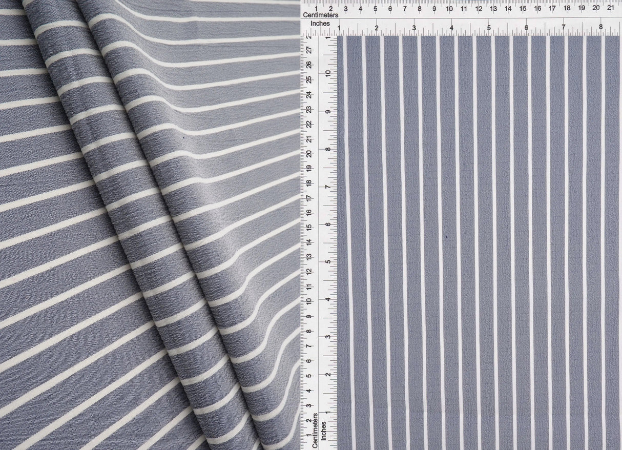 Crinkle Stripe Woven Fabric Lightweight Home Decor & Drapery Fabric, 58/59" Wide