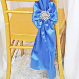 10 Pieces Periwinkle or Cornflower Satin Fabric Chair Decorations, 8"x108" Stylish Bands