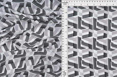 1 Yard Wool Dobby Geo Print Fabric, 57/58'' Wide 100% Polyester