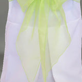 10 Pieces Apple Green Angle End Organza Chair Ties, 12"x116" Party Accessories