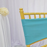 10 Pieces Stretchy Soft Pool Blue Spandex Chair Bands 7 x 13 Inches