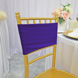 10 Pieces Stretchy Regency Purple Spandex Chair Bands for Banquet Chairs 7 x 13 Inches